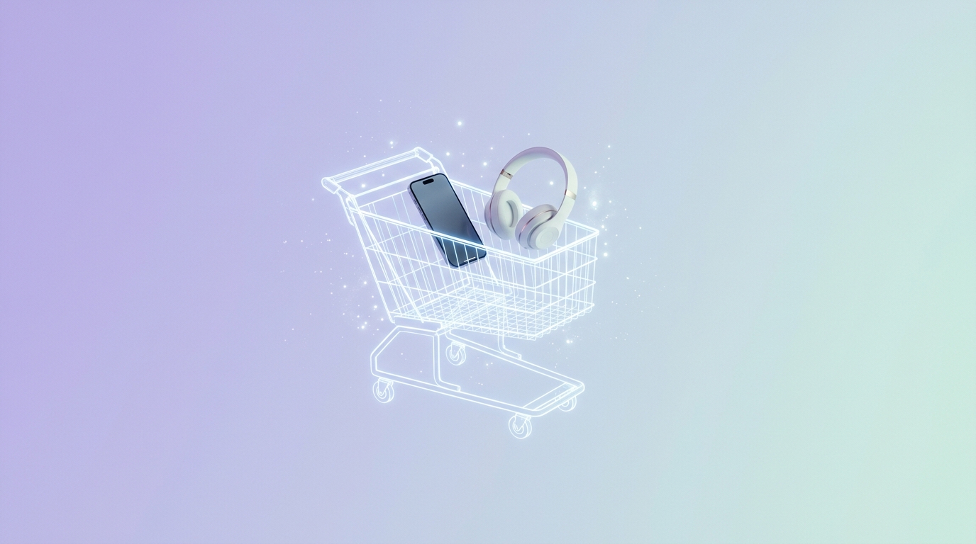 Clean Minimalist Shopping Cart Background